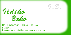 ildiko bako business card